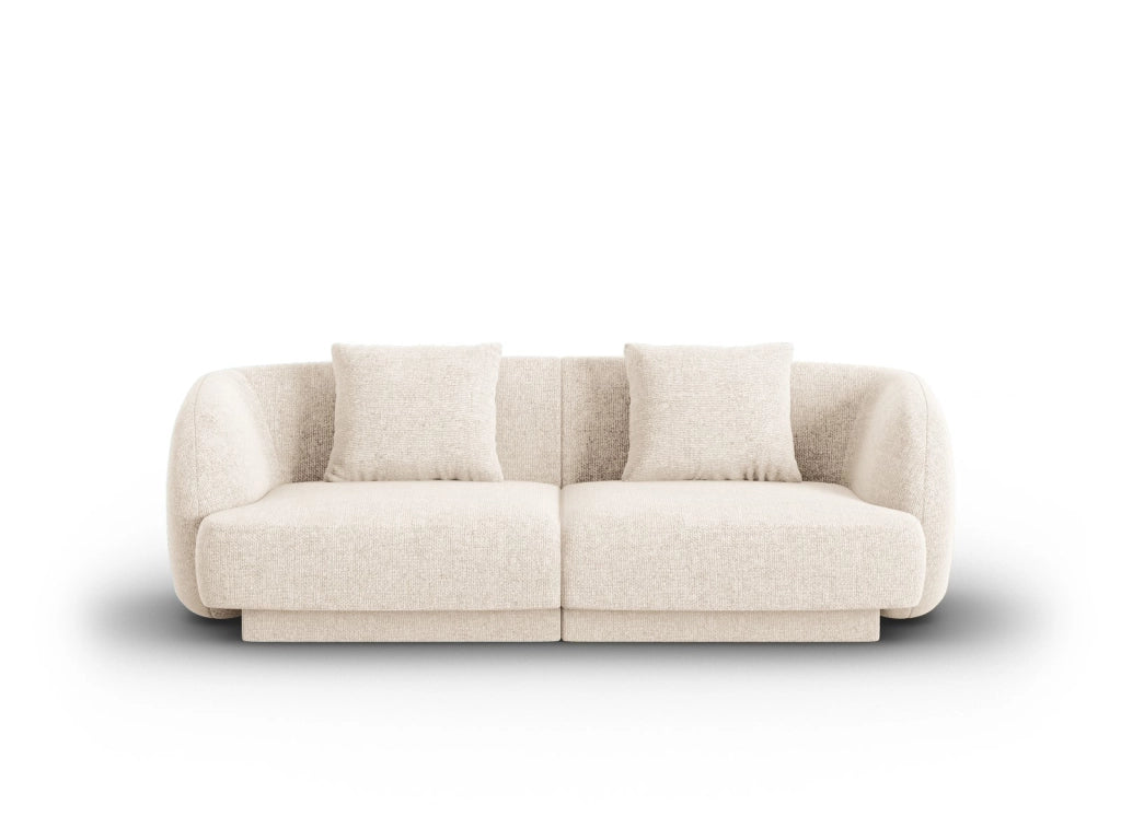 Cosmopolitan Design - Divano "Tulum" 2 posti in ciniglia beige chiaro 