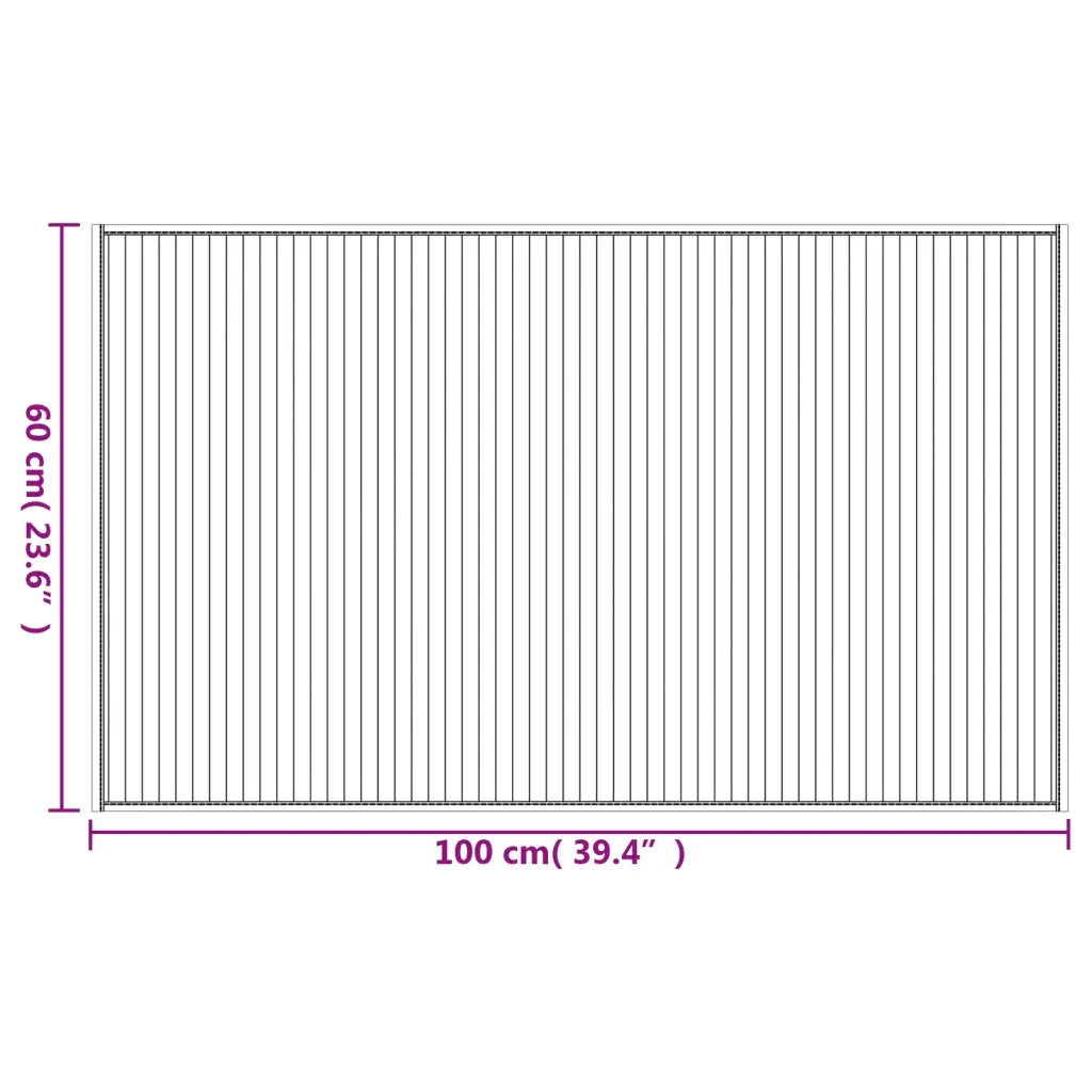 Tappeto Rettangolare Grigio 60x100 cm in Bambù 376832