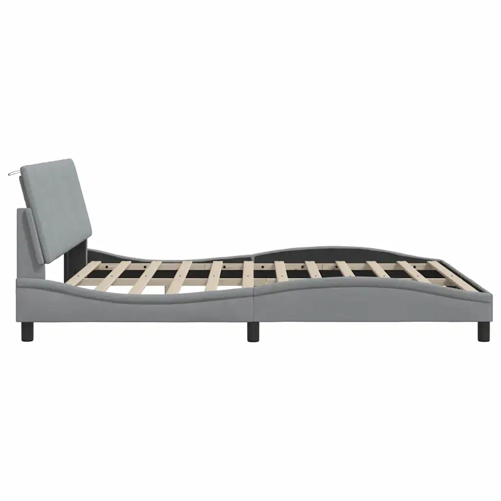 Letto matrimoniale | Letto per adulti | Giroletto senza Materasso Hanko Grigio Chiaro 180x200 cm Tessuto