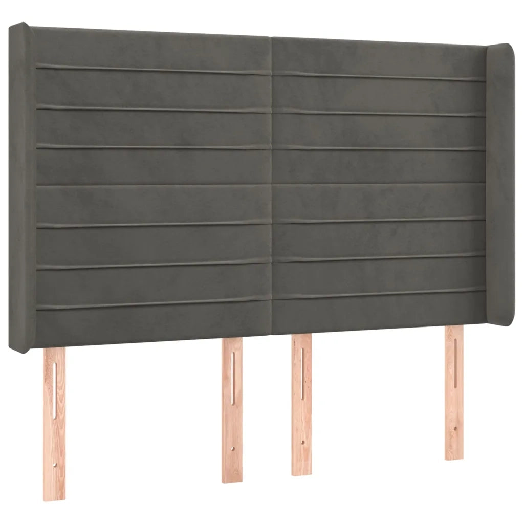 Letto a Molle con Materasso e LED Grigio Scuro 140x200 cm