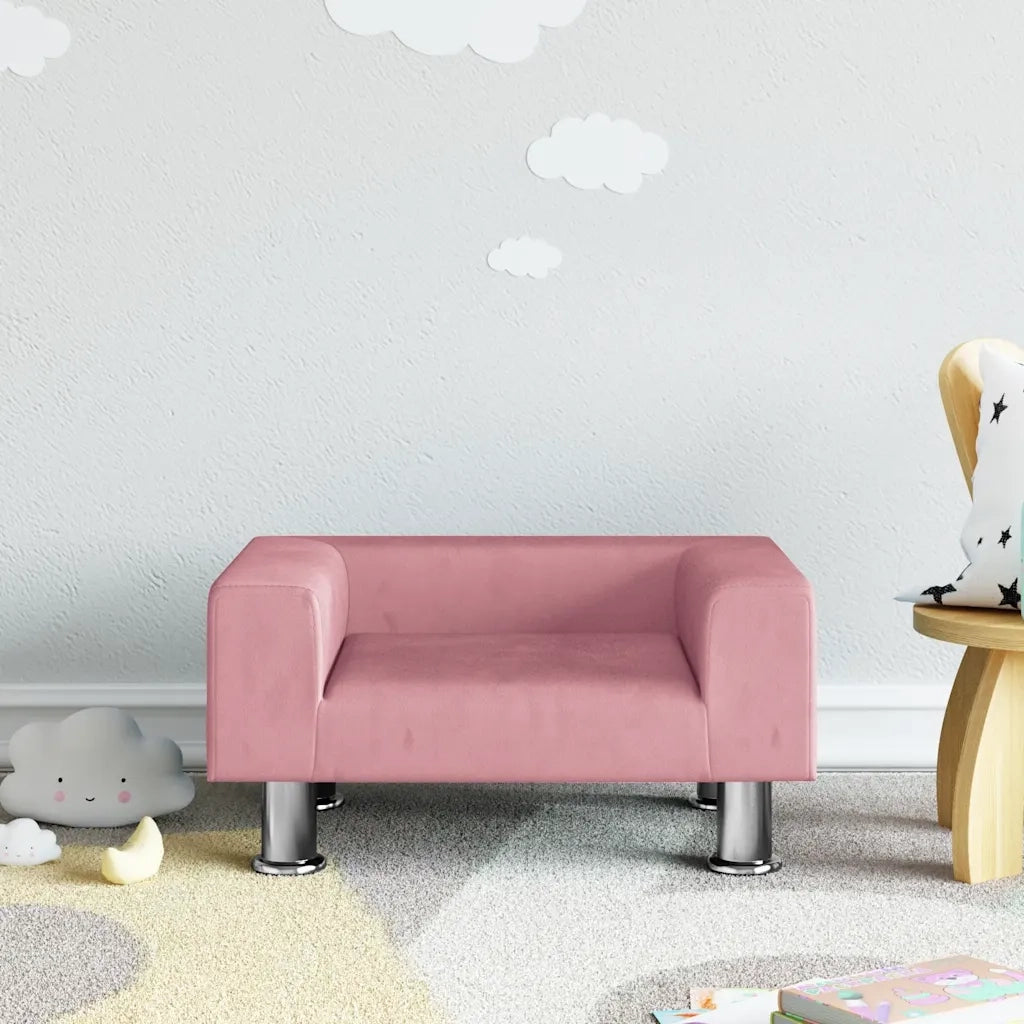 Divano per Bambini-Sofa-Divanetto Rosa 50x40x26,5 cm in Velluto