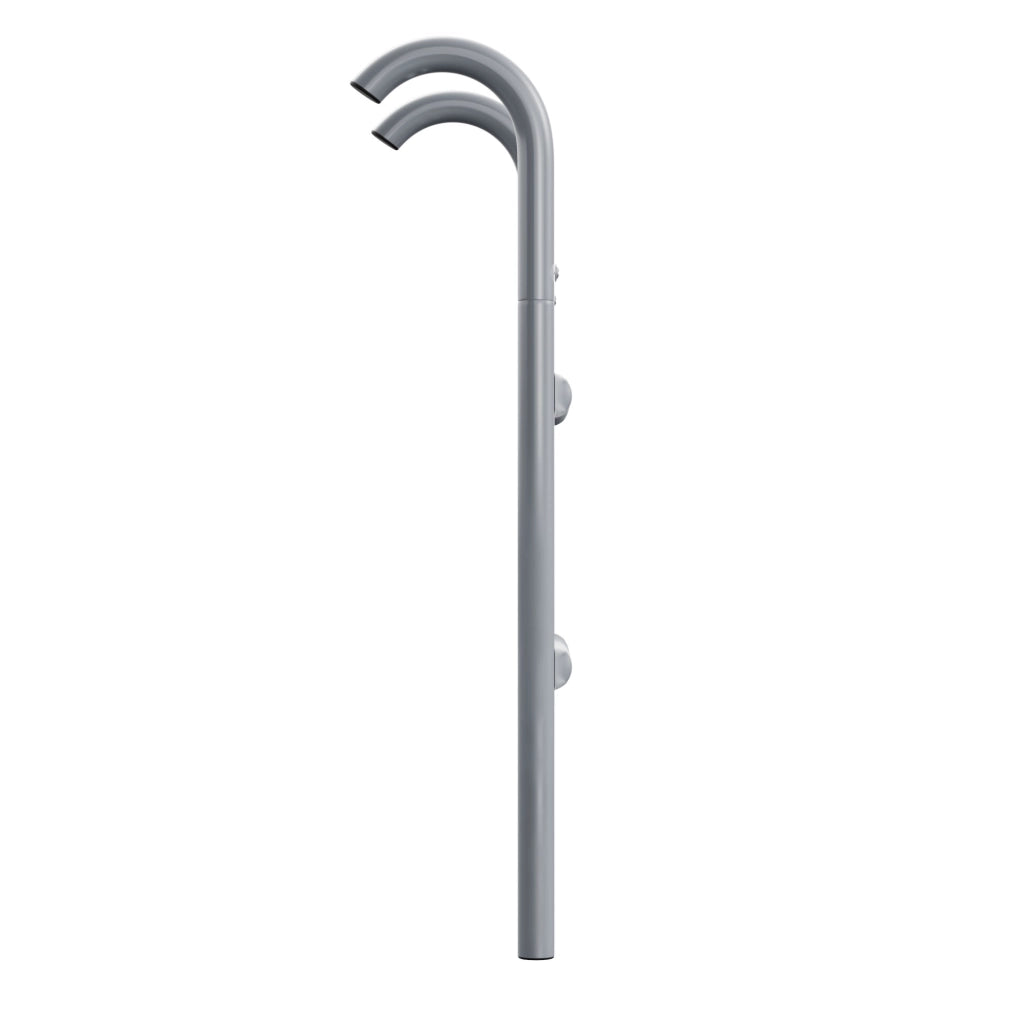 Jumpoo - Scaletta da Appoggio Multiuso 2 Gradini H65 cm per Trampolini Casa Giardino in Ferro Grigio