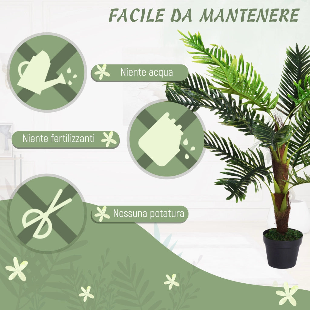 Palma Cycas Artificiale ¨C Minimal ¨C Verde 123cm con Vaso