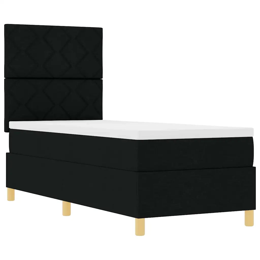 Letto a Sorgente LED con materasso Nero 80 x 200 cm Tessuto 3343133
