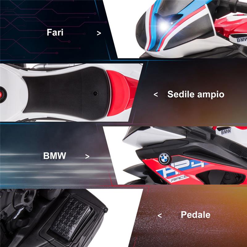 MOTO ELETTRICA BMW HP4 PER BAMBINI 18-60 MESI ROSSA