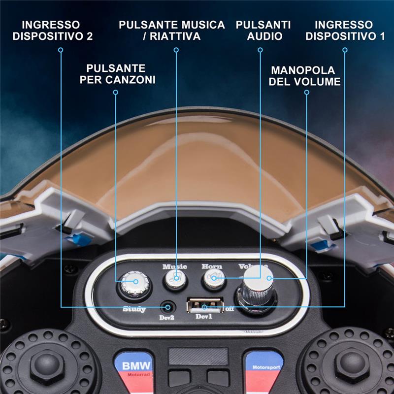 MOTO ELETTRICA BMW HP4 PER BAMBINI 18-60 MESI ROSSA