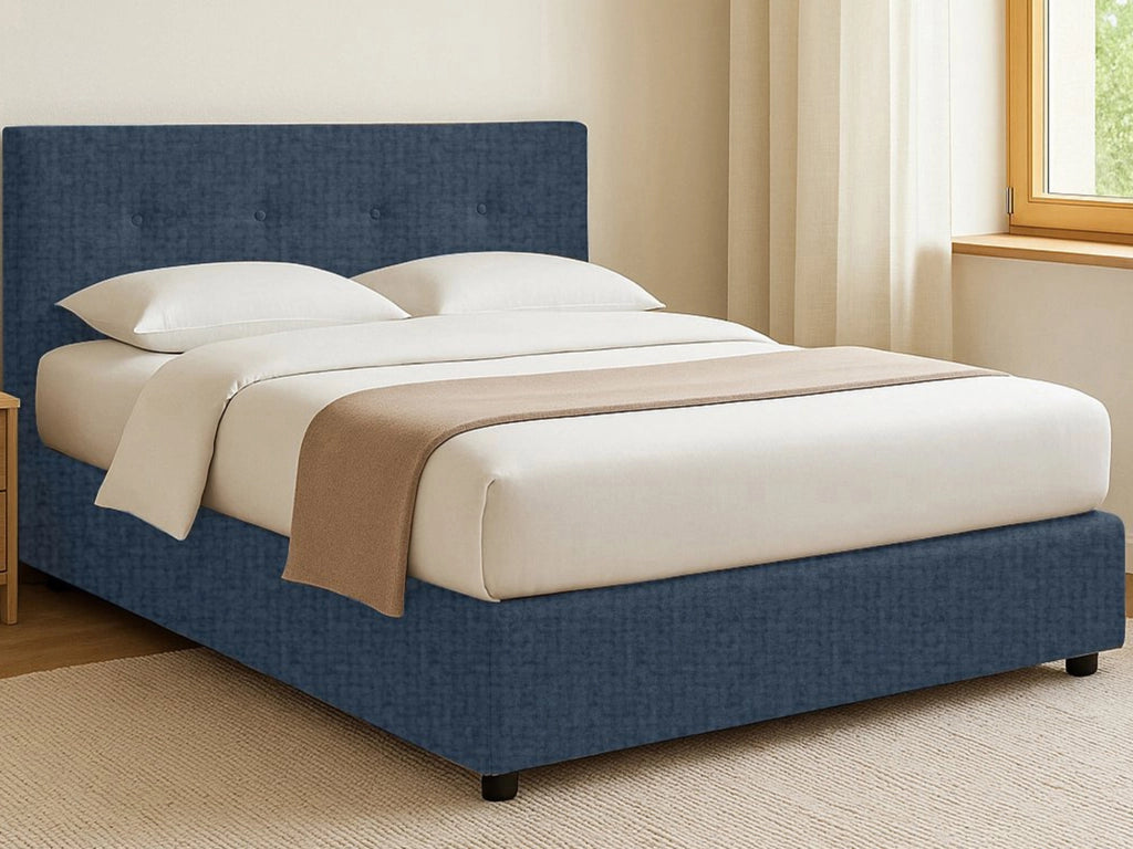 Ripon, Letto Singolo Sfoderabile Made in Italy, blu