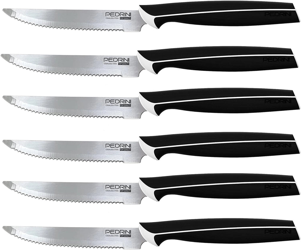 PEDRINI MASTER SET 6 COLTELLI DA BISTECCA ACCIAIO INOSSIDABILE NERO 6 PEZZI