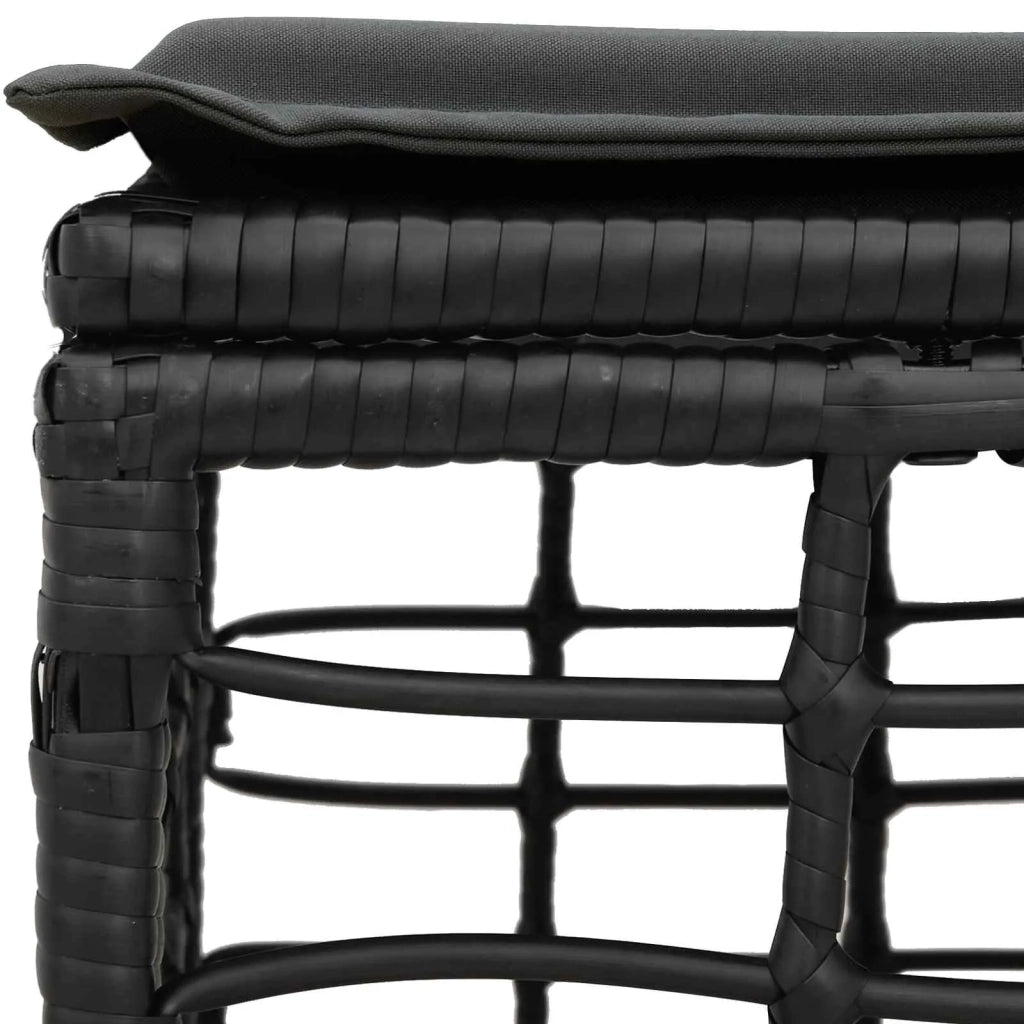 Poggiapiedi da Giardino Nero polyrattan CFW2018849