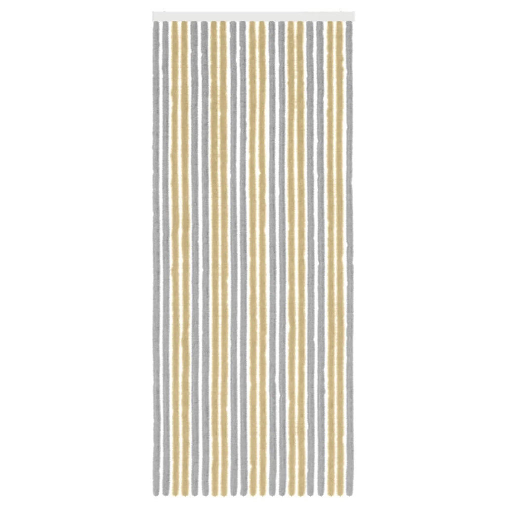 Tenda per insetti in chenille Grigio e Beige 90 x 220 cm 42034464