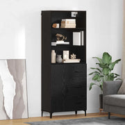 Credenza-Buffet-Armadio da cucina Rovere Nero 69,5 x 34 x 180 cm Legno multistrato 491978