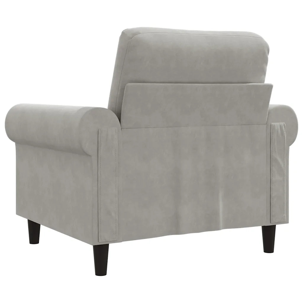 Poltrona Grigio Chiaro 60 cm Velluto 359509