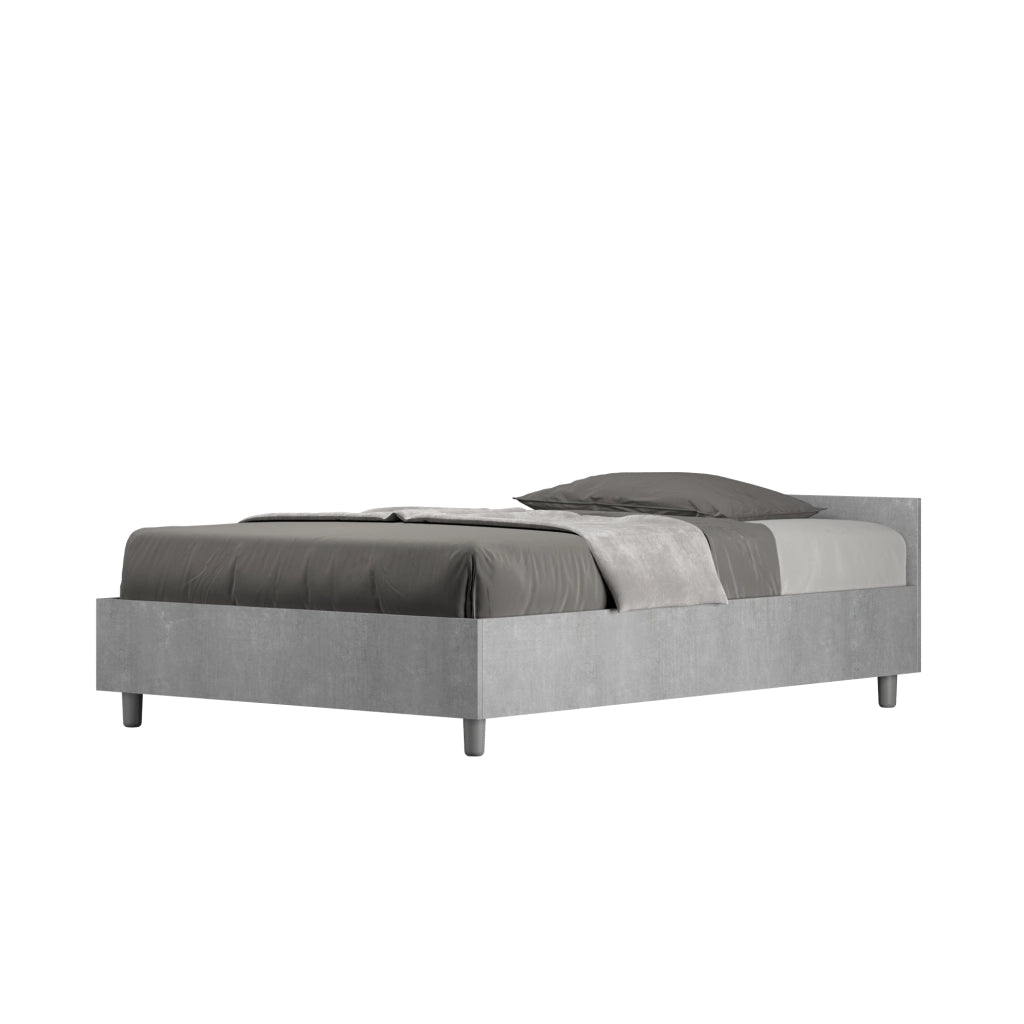 BS COM Letto una piazza e mezza contenitore 120x200 cemento