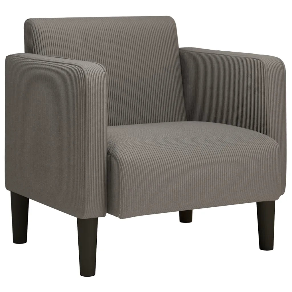 Divano Sedia con Braccioli-Poltrona-Sofa Relax Grigio Chiaro 54 cm Tessuto a Coste