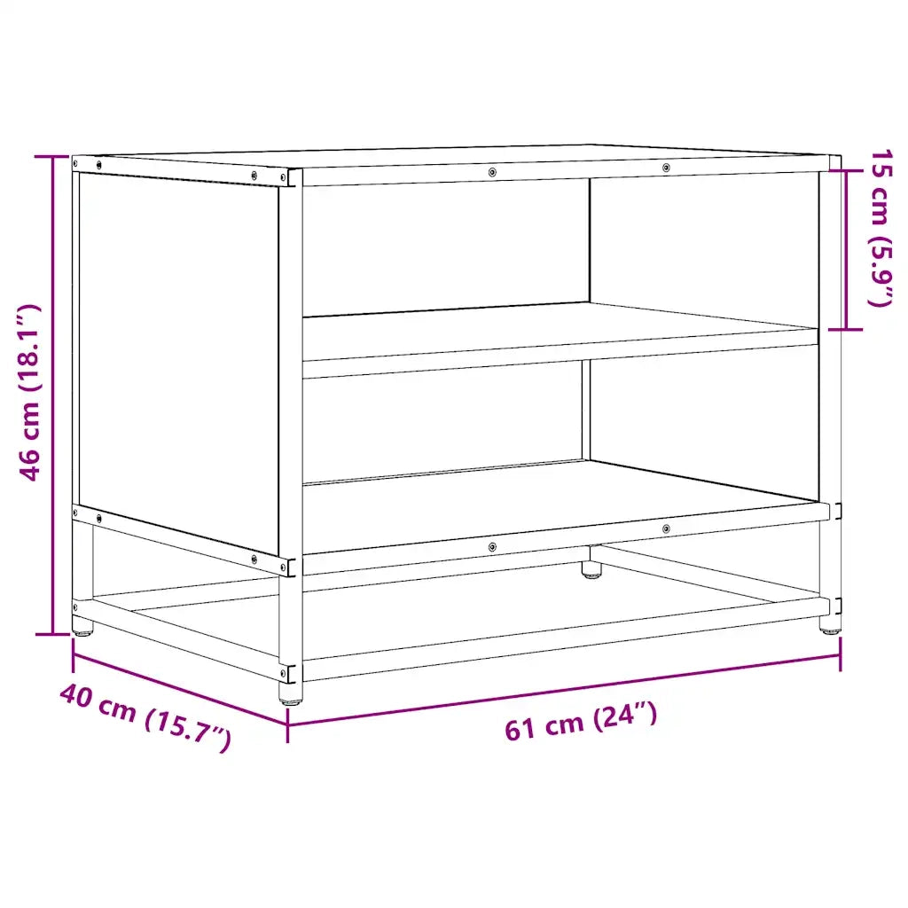Mobile TV | Armadietto TV | Mobile Porta TV Rovere Marrone 61x40x46 cm Legno Multistrato Metallo