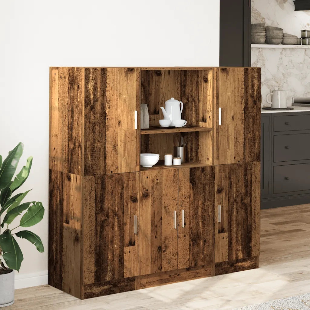 Set di Mobili da Cucina 3 pz Legno Antico in Truciolato 3324158