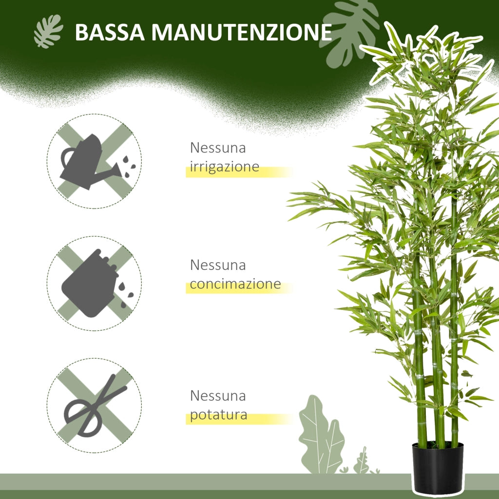 Pianta Finta Bamb¨´ ¨C Minimal ¨C 150cm con Vaso Verde
