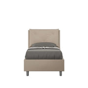 Letto singolo senza rete imbottito 80x210 similpelle tortora Appia
