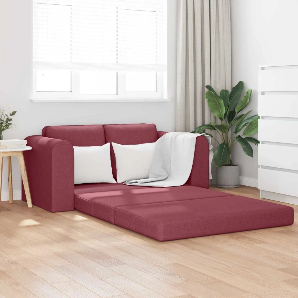 Divano letto | Sof¨¤ letto | Letto singolo 60cm Rosso Vino Tessuto
