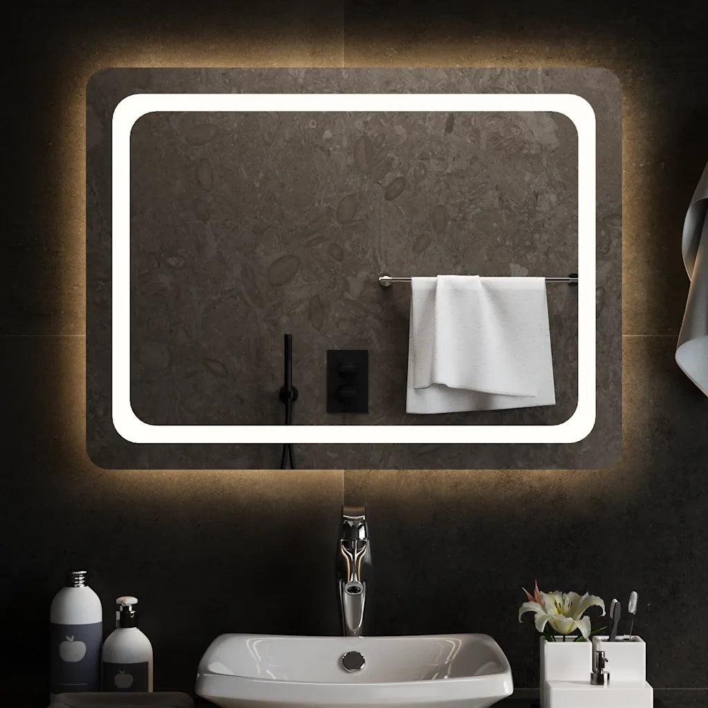 Specchio da Bagno con Luci LED 80x60 cm 151787