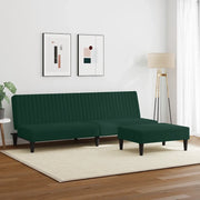 Set di Divani 2 pz Verde Scuro in Velluto