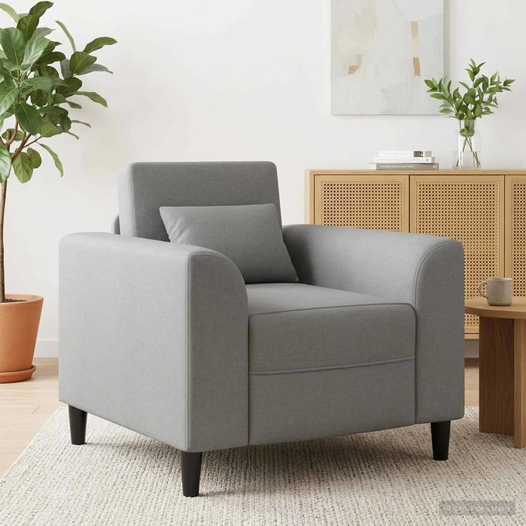 Poltrona Grigio Chiaro Tessuto 42042454
