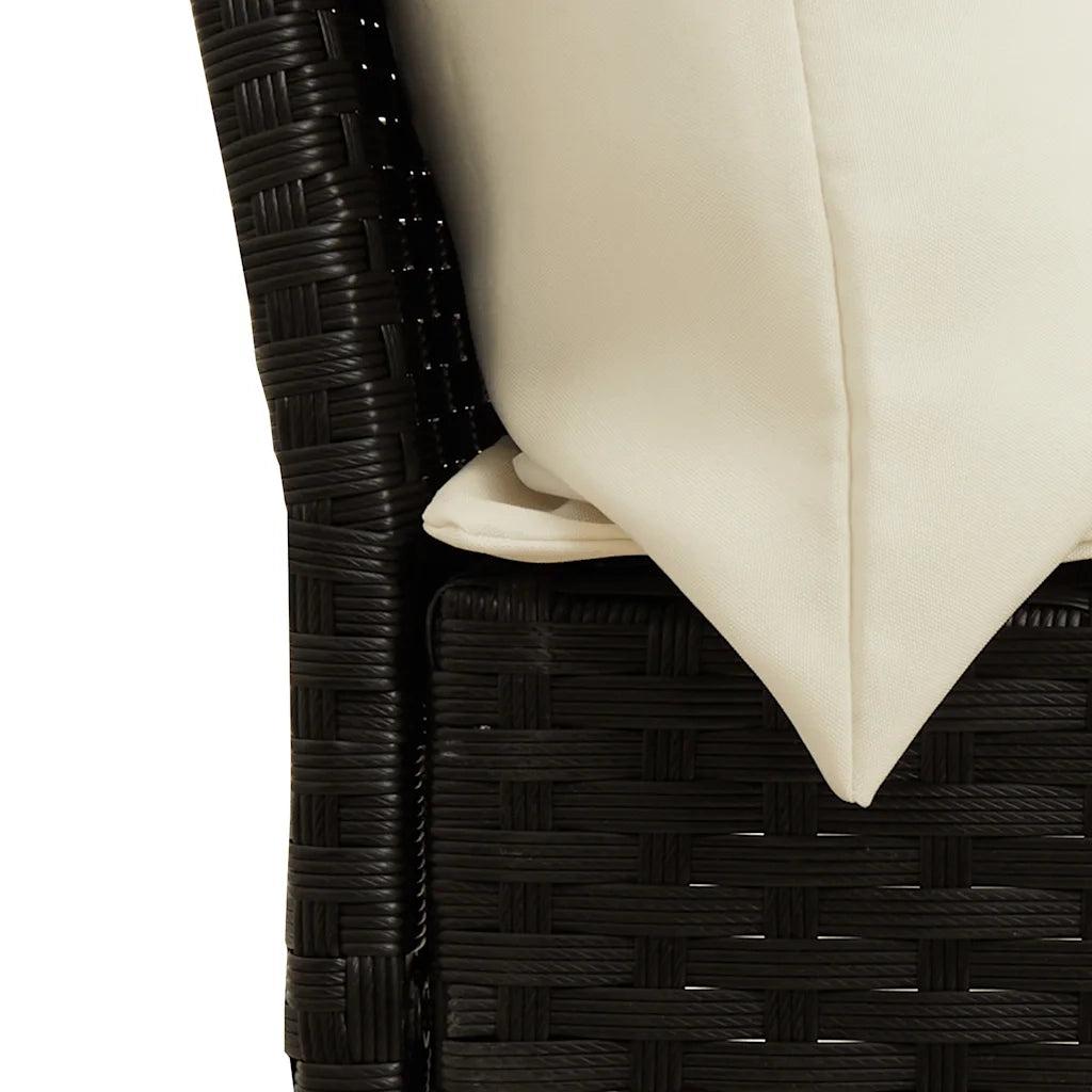 Divano da Giardino con Cuscini in Polyrattan Nero 3365328