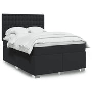 Giroletto a Molle con Materasso Nero 160x200 cm in Similpelle