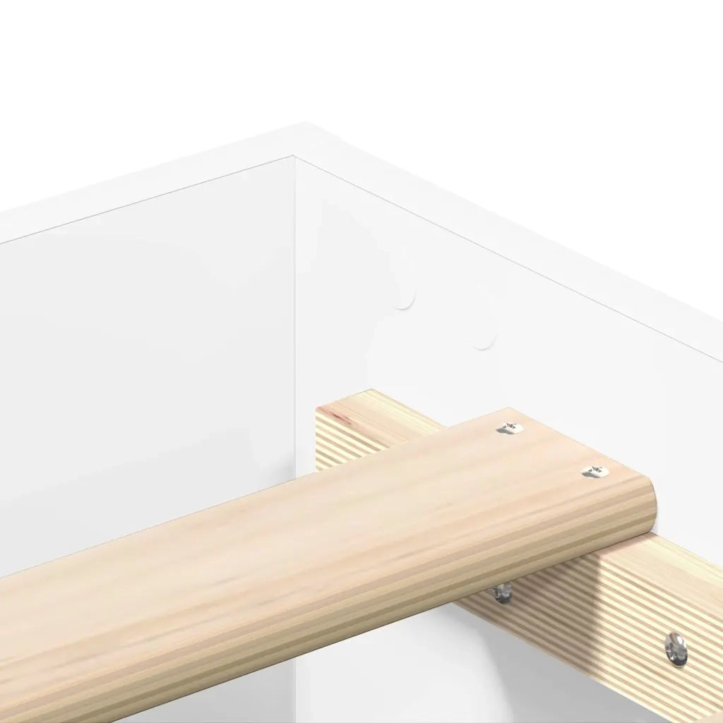 Letto matrimoniale | Letto per adulti | Giroletto senza Materasso Bianco 135x190cm in Legno Multistrato