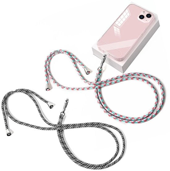 Cintura per telefono 1,6 m regolabile - Cavo per telefono universale - Cavo anti-perdita - Cavo in nylon resistente - Disegno rimovibile - Comodo da indossare