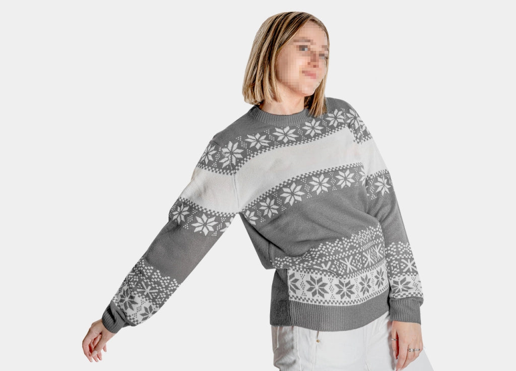 Maglione Natalizio Maglioncino Xmas Pullover Girocollo Winter Per Adulto - XXL - Winter Grigio