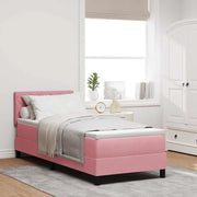 Letto a molle con testiera Rosa 80 x 200 cm Velluto 3339205