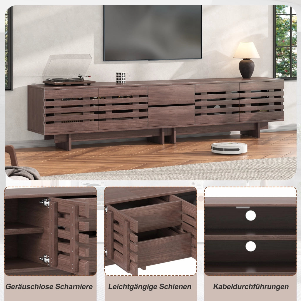 TV Schrank Walnussholzfarbe MDF 200 cm