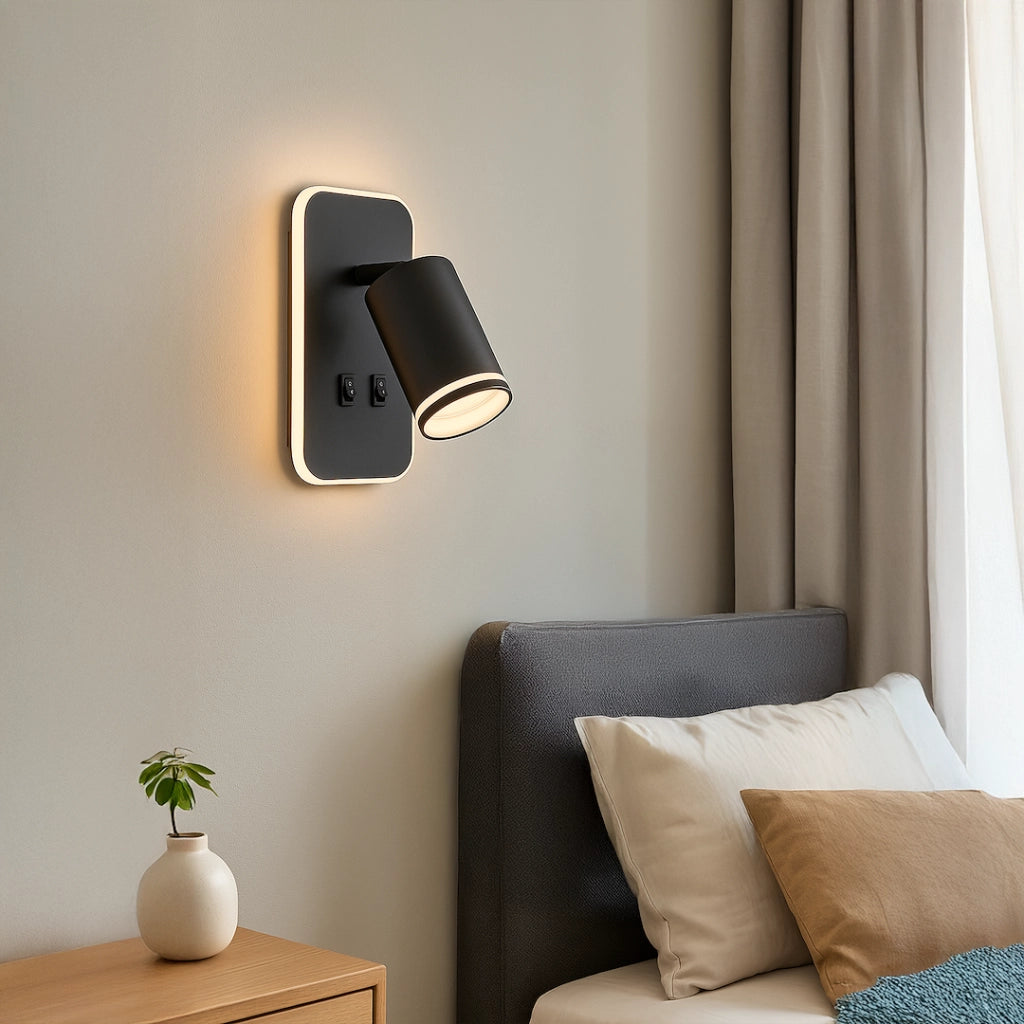 Applique moderna nera orientabile GU10+LED Pipe Milagro