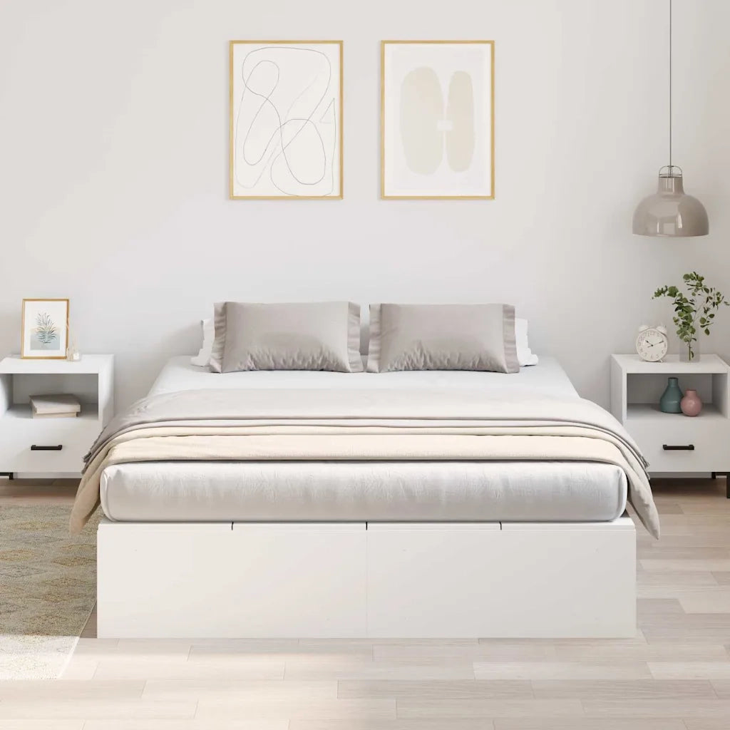 Struttura letto con contenitore Bianco 150 x 200 cm 3335381