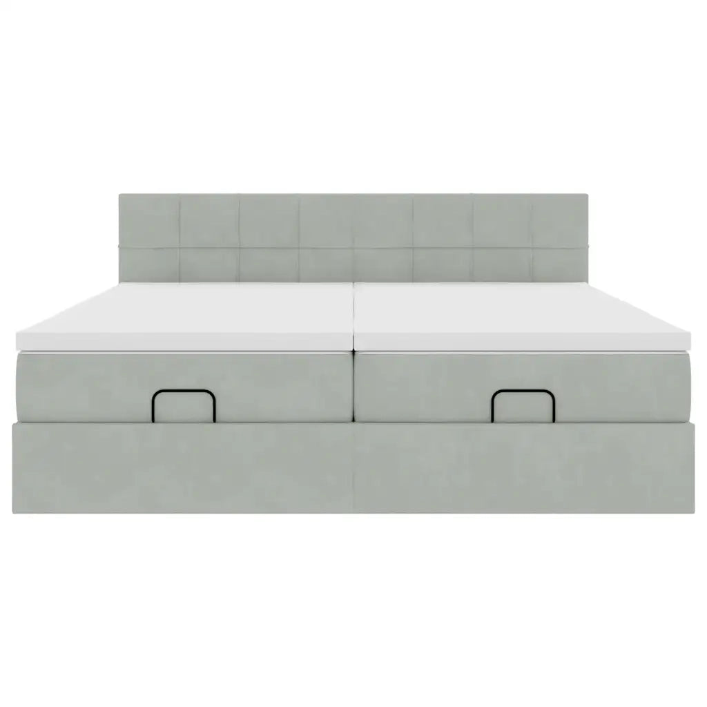 Struttura Letto Pouf con Materassi 200x200 cm Velluto