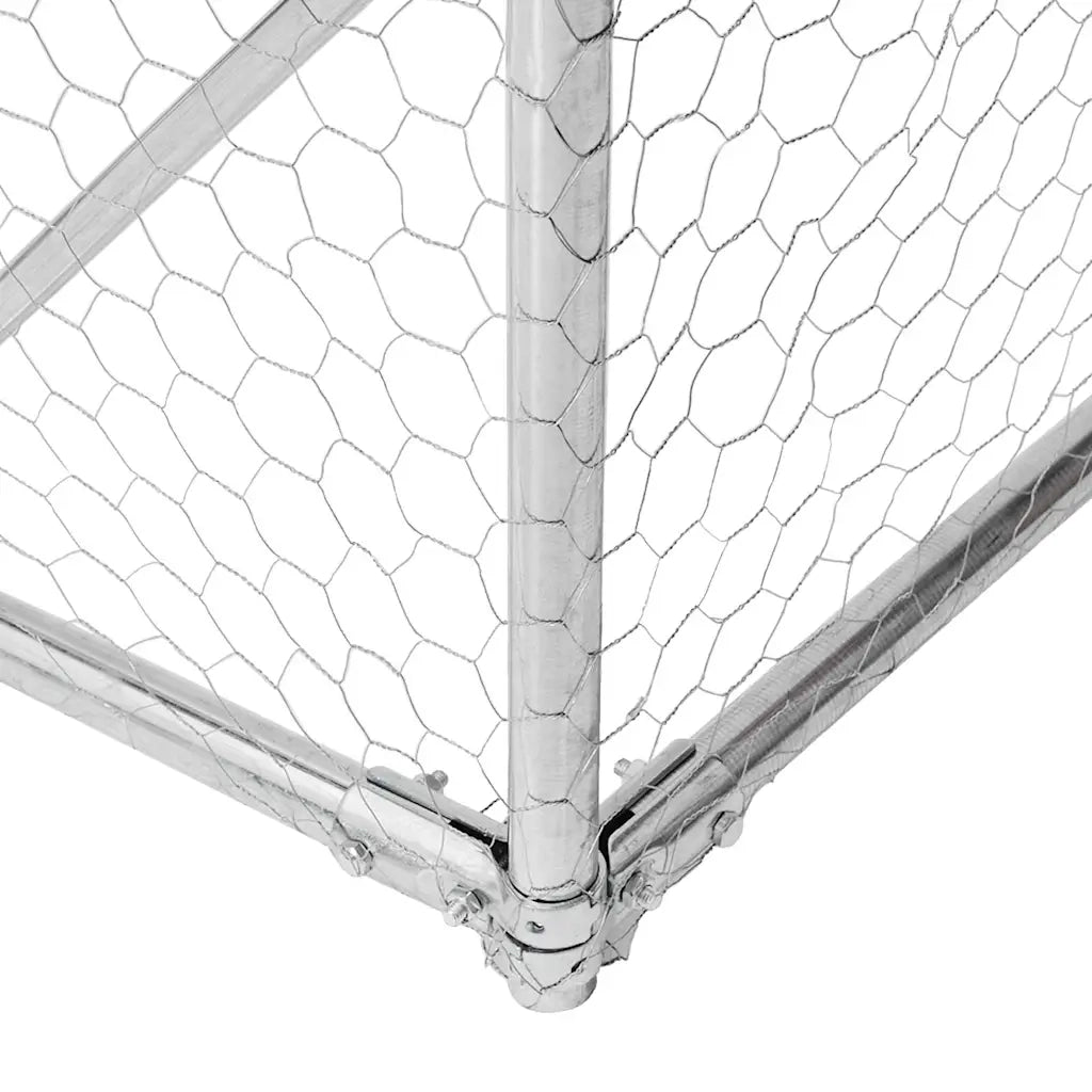 Cuccia per Cani da Esterno con Recinto 4x2x1,5m Acciaio Zincato 3329235