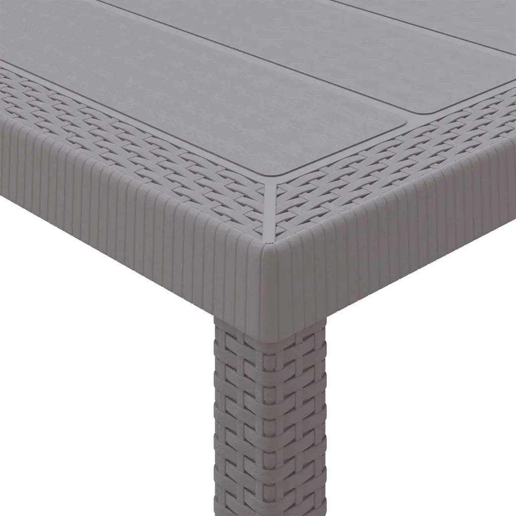 Set da Pranzo per Giardino 15 pcs Grigio chiaro Rattan Polt
