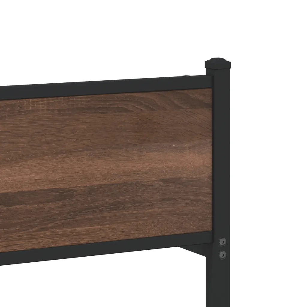 Letto singolo | Letto per adulti | Giroletto senza Materasso in Metallo Rovere Marrone 80x200 cm