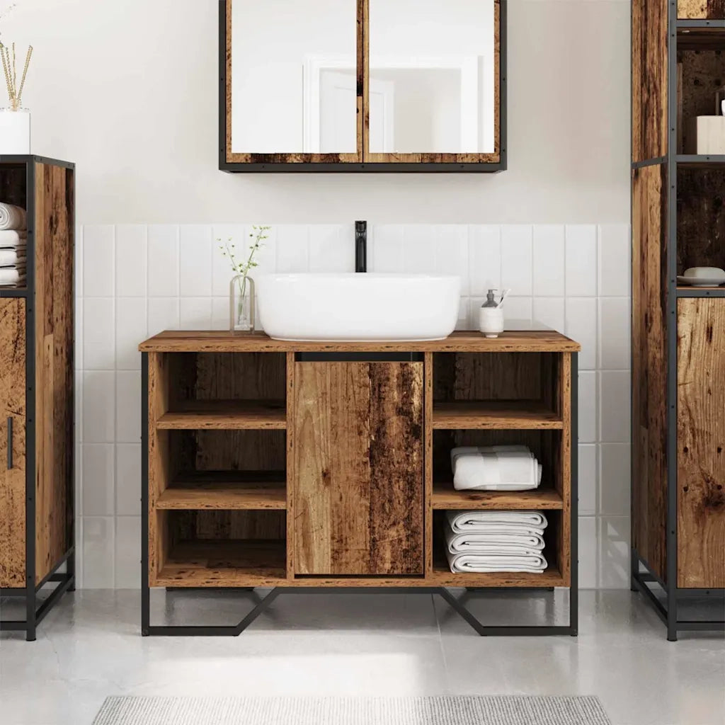 Mobile Lavabo | Armadio per Lavabo da Bagno Legno vecchio 91 x 35 x 60 cm