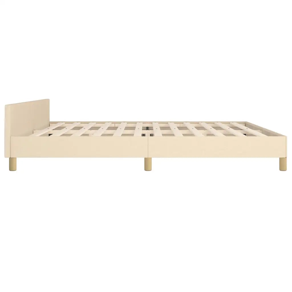 Letto matrimoniale | Letto per adulti | Giroletto senza Materasso Crema 200x200 cm in Tessuto