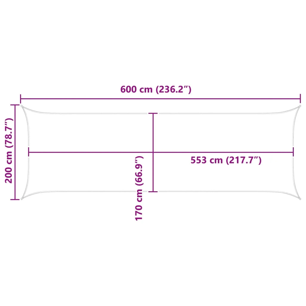 Vela Parasole | Telo Ombra | Vela da ombra solare Giallo e Bianco 6 x 2 m