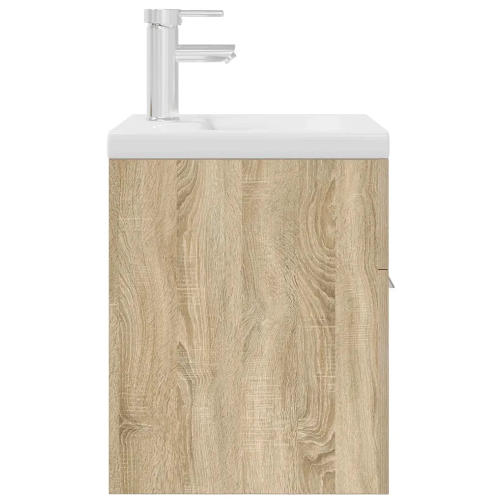 Mobile da Bagno con Lavabo | Armadio Lavabo Integrato e Rubinetto Rovere Sonoma