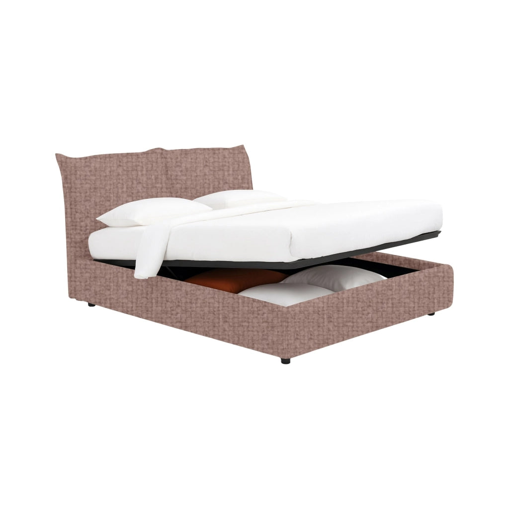 Penzance, Letto Piazza e Mezza Sfoderabile Made in Italy, Rosa Antico
