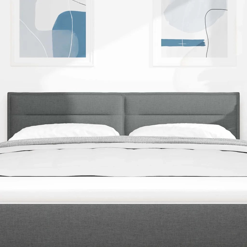 Testiera LED con strisce LED Grigio scuro 160 cm Tessuto 3337993