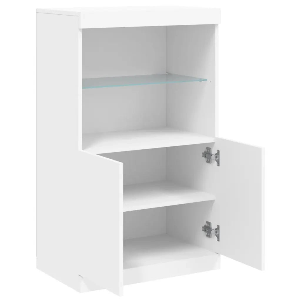 Credenza con Luci LED Bianca 60,5x37x100 cm 836665