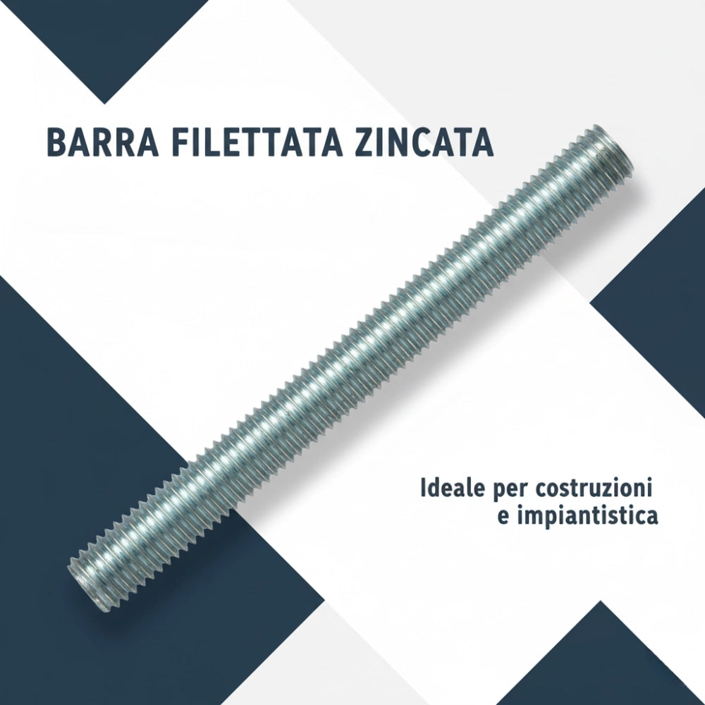 Barra filettata in acciaio 1 metro din 976-1 per applicazioni industriali *** misura 14 x 2 mm, confezione 1