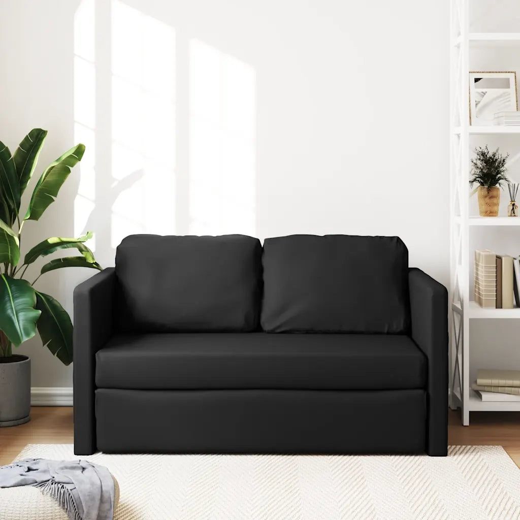 Divano Letto da Terra 2 in 1 Nero 112x174x55 cm Similpelle 353973