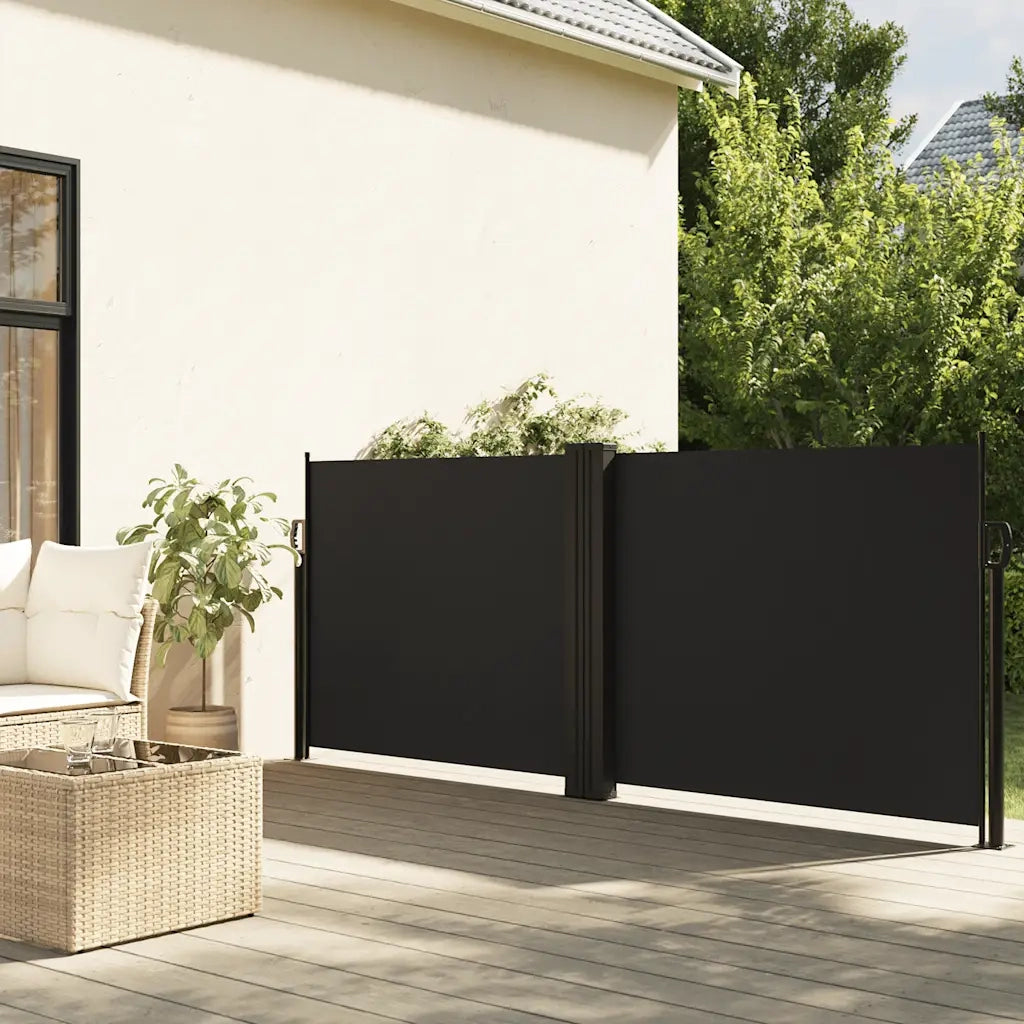Tenda da Sole Laterale Retrattile Nera 120x600 cm 4004594
