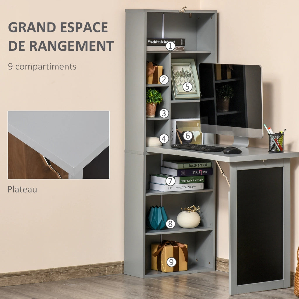 Scrivania con scaffale, ripiano regolabile e lavagna ¨C Minimal ¨C Legno